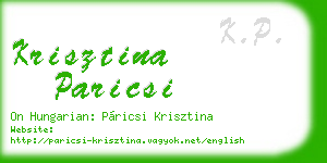 krisztina paricsi business card